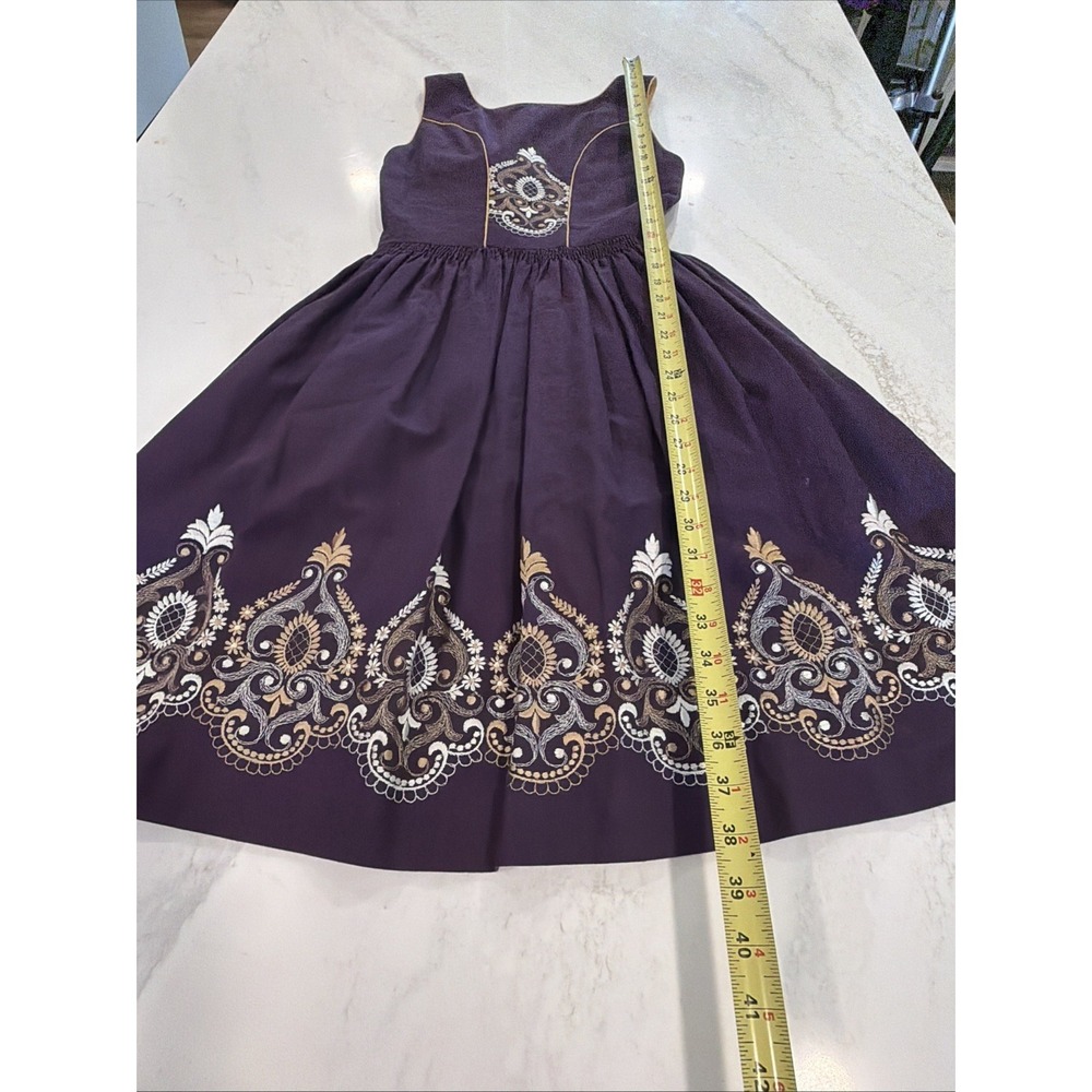 Vintage Loden Plankl Purple Embroidered Alpine Suit Women XS Oktoberfest Dirndl - Picture 9 of 12